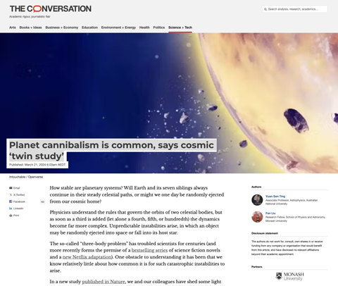 Planet Cannibalism is Common, Says Cosmic 'Twin Study'